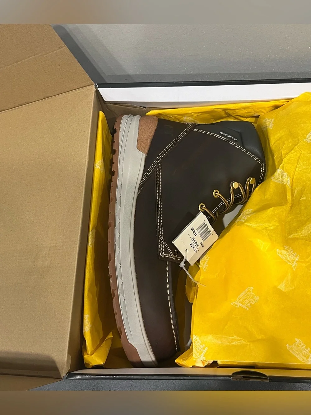 Caterpillar Friar Work Boots Men’s 14 Brown Waterproof Composite Toe P91402